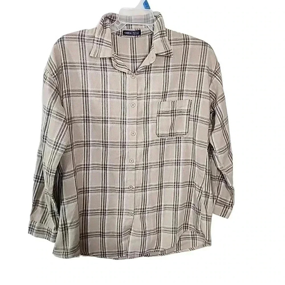 Shein Plaid Button up blouse. Size Medium - Picture 5 of 7